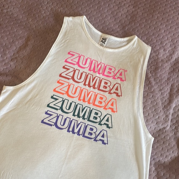 Men’s White Zumba Tank Top - Picture 2 of 5